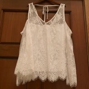 Abercrombie and Fitch Cold Shoulder Lace Blouse